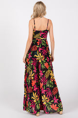 Black Floral Wide Leg Jumpsuit