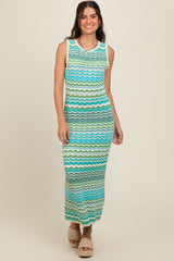 Jade Chevron Round Neck Knit Dress