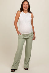 Light Olive Maternity Dress Pants