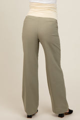 Light Olive Maternity Trousers