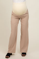 Beige Basic Maternity Trousers