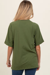 Light Olive Pocket Front Short Sleeve Maternity Top