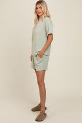 Sage Ribbed Short Sleeve Pajama Set