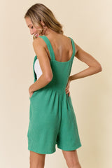 Green Ribbed Romper