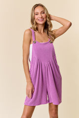 Purple Ribbed Maternity Romper