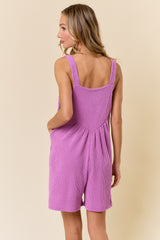 Purple Ribbed Romper