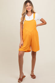 Orange Ribbed Maternity Romper