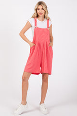 Coral Ribbed Maternity Romper