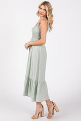 Mint Smocked Bodice Maxi Dress