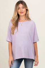 Lavender Waffle Knit Dolman Maternity Top