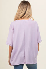 Lavender Waffle Knit Dolman Maternity Top