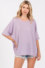 Lavender Waffle Knit Dolman Top