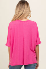 Pink Waffle Knit Dolman Maternity Top