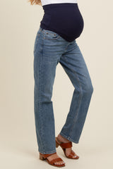 Blue Clean Stretch Straight Maternity Jeans