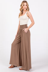 Mocha Wide Smock Waist Pants