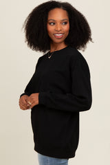 Black Drop Shoulder Sweatshirt