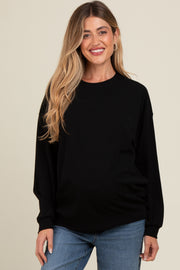 Black Drop Shoulder Maternity Sweatshirt