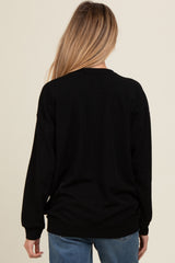 Black Drop Shoulder Maternity Sweatshirt