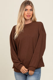 Brown Drop Shoulder Sweatshirt