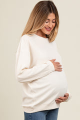 Ivory Drop Shoulder Maternity Sweatshirt