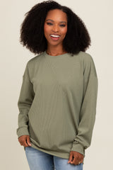 Olive Drop Shoulder Maternity Sweatshirt