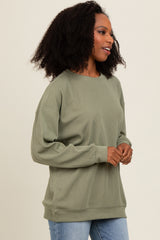 Olive Drop Shoulder Sweatshirt