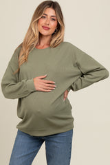 Olive Drop Shoulder Maternity Sweatshirt