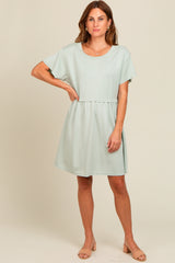 Sage Cut Edge Short Sleeve Dress