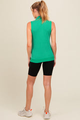 Green Half Zip Maternity Tank