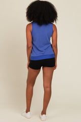 Royal Blue Half Zip Tank