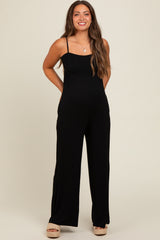 Black Wide Leg Maternity Jumpsuit