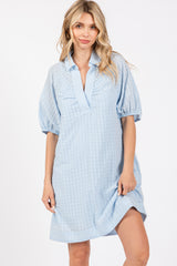 Light Blue Monochrome Striped Dress