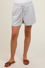 Grey Checkered Maternity Shorts