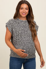 Black Multicolor Maternity Sweater Vest