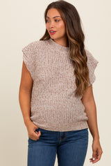 Mocha Multicolor Maternity Sweater Vest