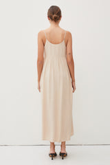 Beige Halter Midi Dress