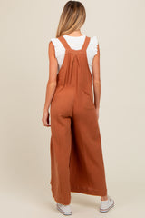 Mocha Pocket Front Maternity Wide Leg Jumpsuit