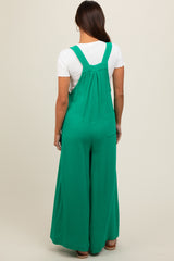 Green Pocket Front Maternity Wide Leg Jumpsuit