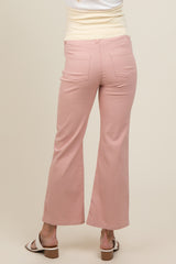 Pink Fitted Ankle Length Maternity Pants