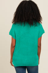 Jade Dolman Short Sleeve Side Slit Sweater Top