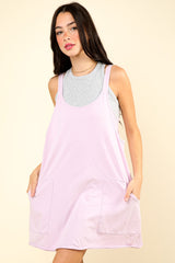 Lavender Comfy Knit Maternity Mini Dress with Shorts