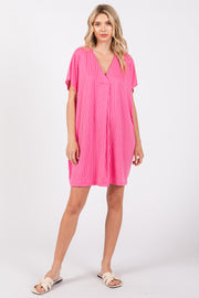 Fuchsia Striped Soft Knit Dress