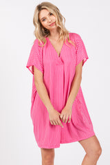 Fuchsia Striped Soft Knit Dress