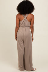 Mocha Racerback Wide Leg Jumpsuit