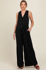 Black Racerback Wide Leg Maternity Jumpsuit