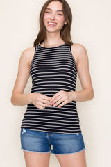 Navy Striped Rib Knit Maternity Tank Top