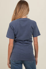 Navy Blue Basic Maternity T-Shirt