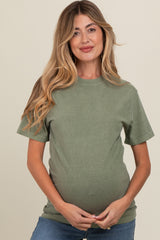 Olive Basic Maternity T-Shirt