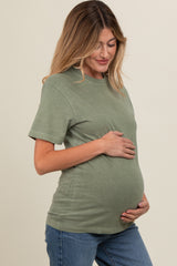 Olive Basic Maternity T-Shirt