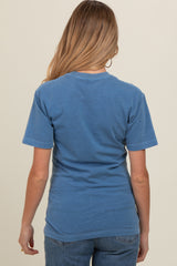 Blue Basic Maternity T-Shirt